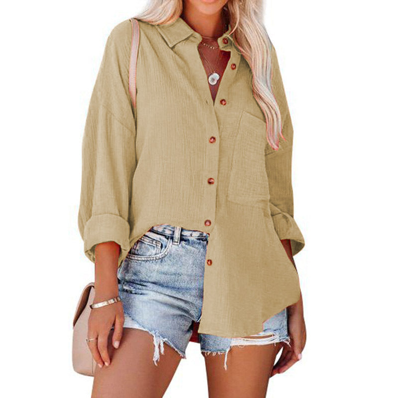Casual shirt for women with button placket and chest pocket Lune London