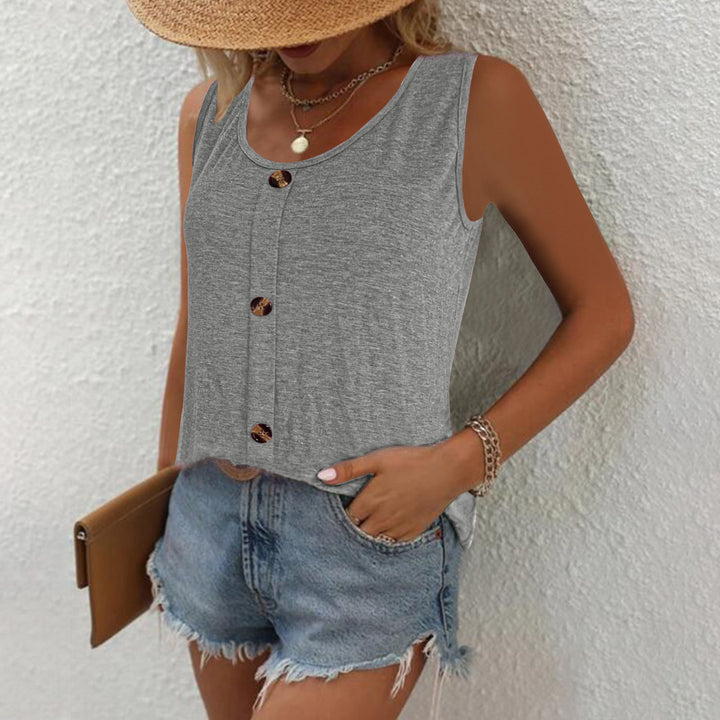 Women Leisure Blouse Without Buttons Sleeveless Lune London