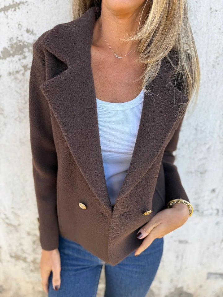 Lune London double-breasted boucle jacket for women