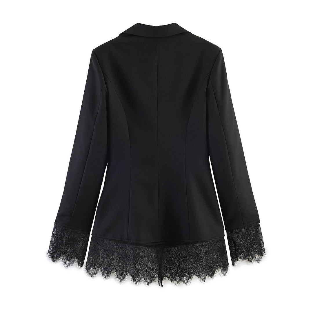 Women's tailored blazer with lace hem and flap pockets Amarae