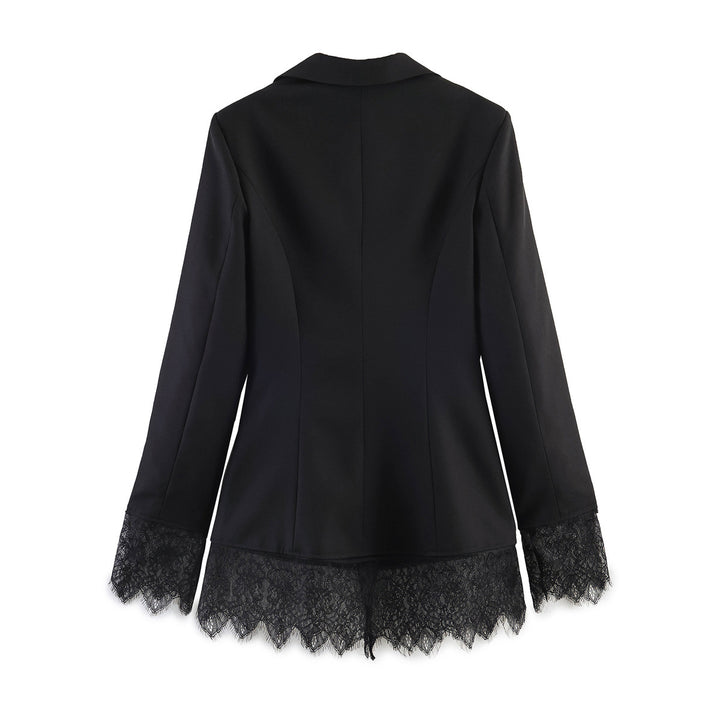 Women's tailored blazer with lace hem and flap pockets Amarae