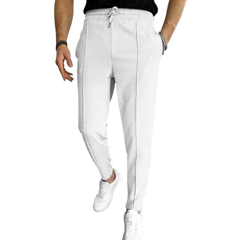 Casual men's leisure pants with elastic waist and stylish structural design Lune London