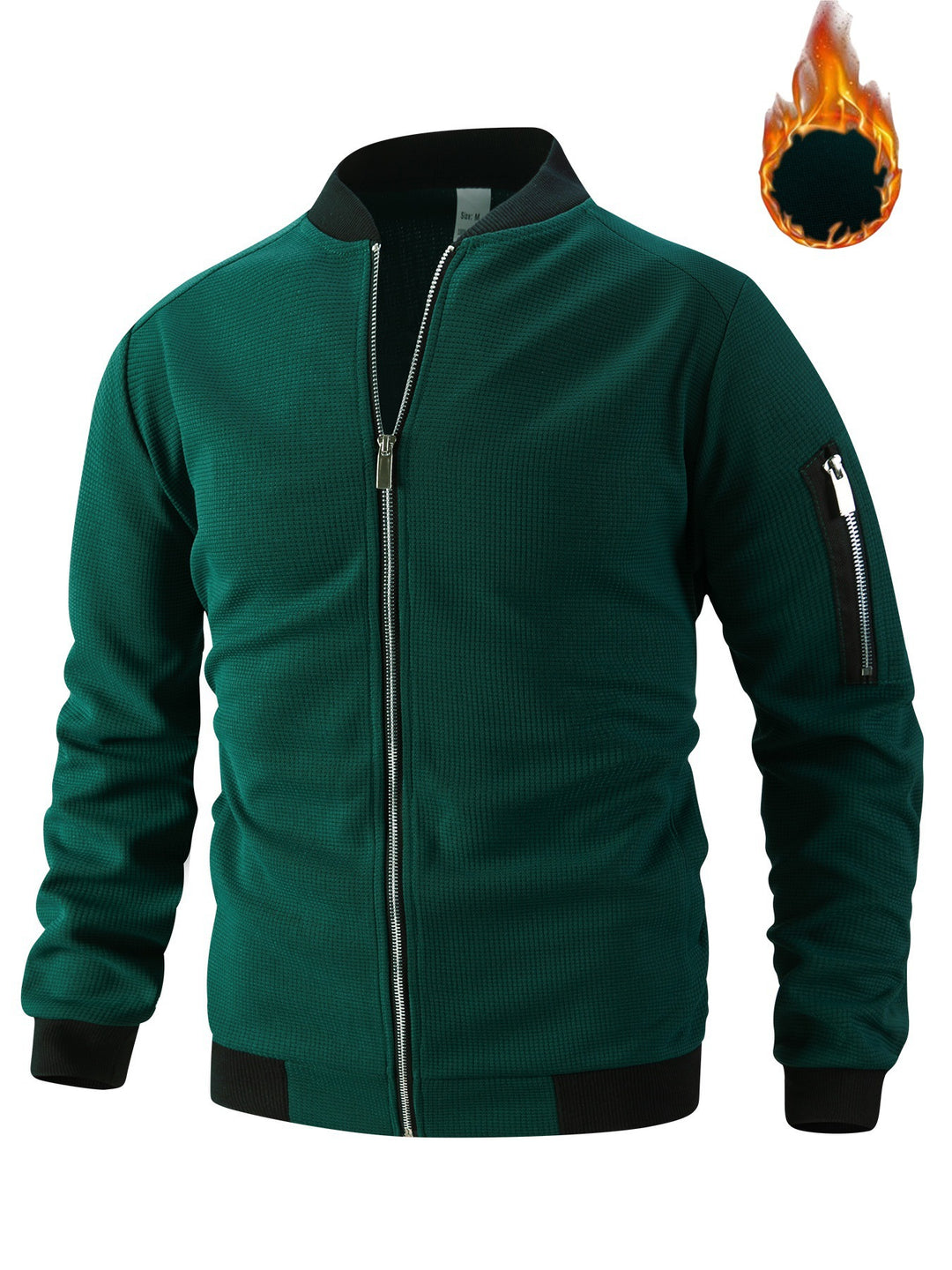 Sporty bomber jacket for men in textured material with practical side pockets Lune London