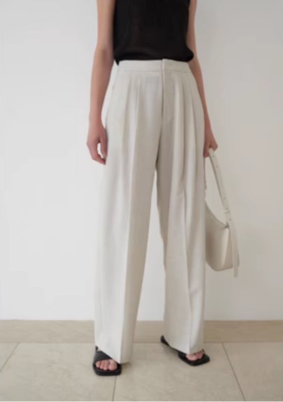 Pantalons plissés taille haute élégants pour femmes Chic & Stil