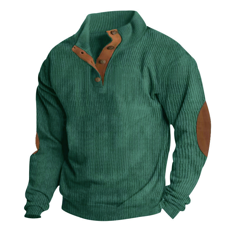 Men's High Quality Crêpe Sweater with Leather Applications Lune London