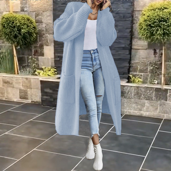 Knitted coat for women with deep pockets and casual cut Lune Londonl