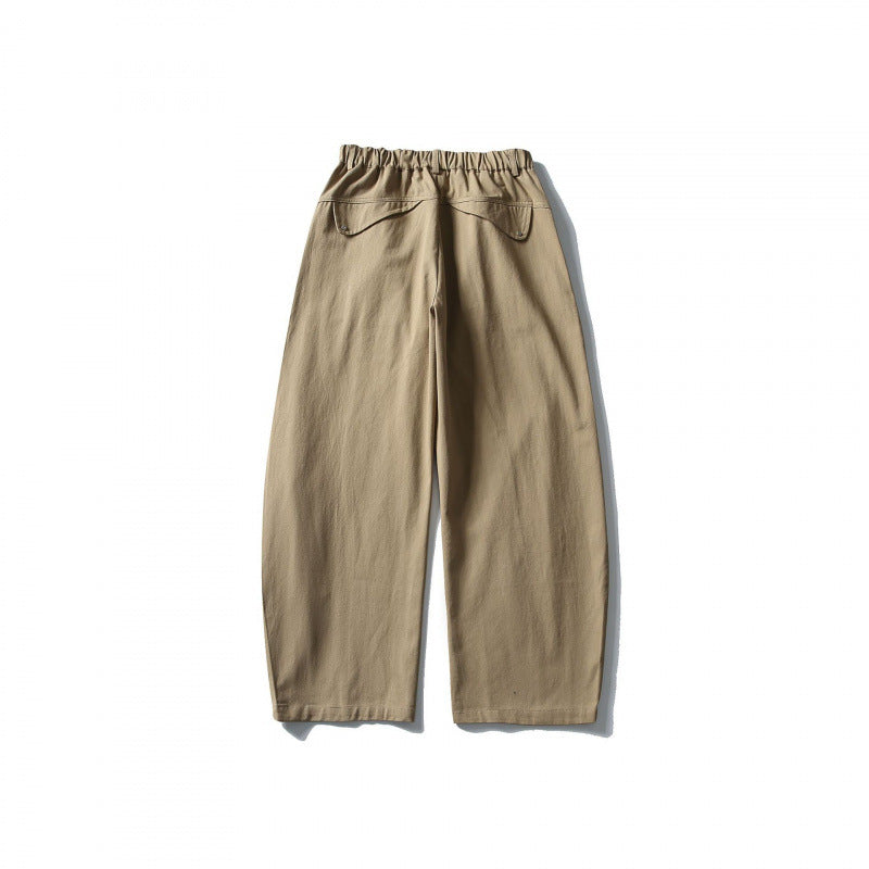 Men's Wide Utility Pants with Elastic Waistband and Distinctive Seam Panels Amarae