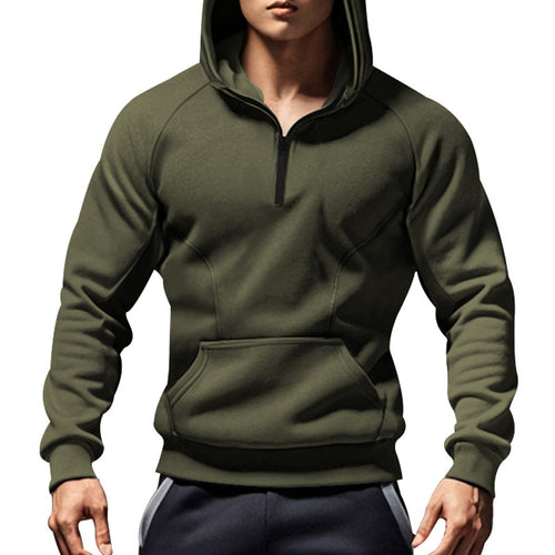 Men's sweater with half-zip and practical kangaroo pocket Amarae