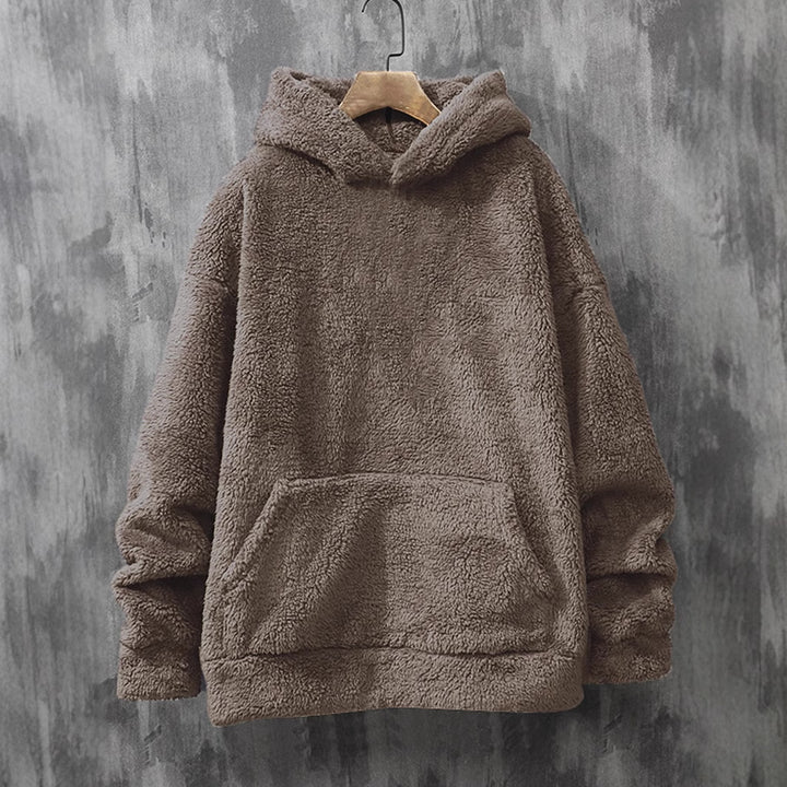 Ladies cozy fleece hooded sweatshirt with kangaroo pocket and hood Lune London