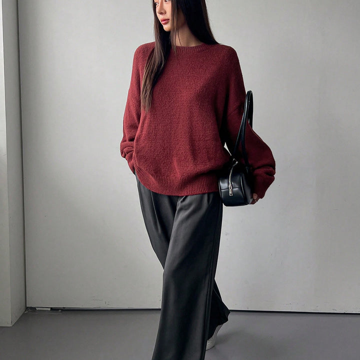 Pull en tricot épais pour femme avec une coupe décontractée et des manches volumineuses Chic & Stil
