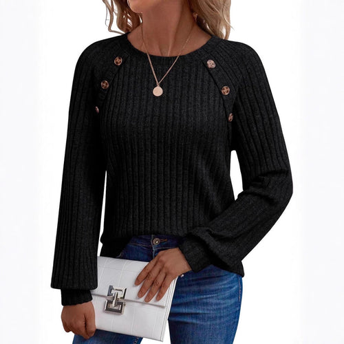 Casual knitted sweater for women with stylish button details Amarae