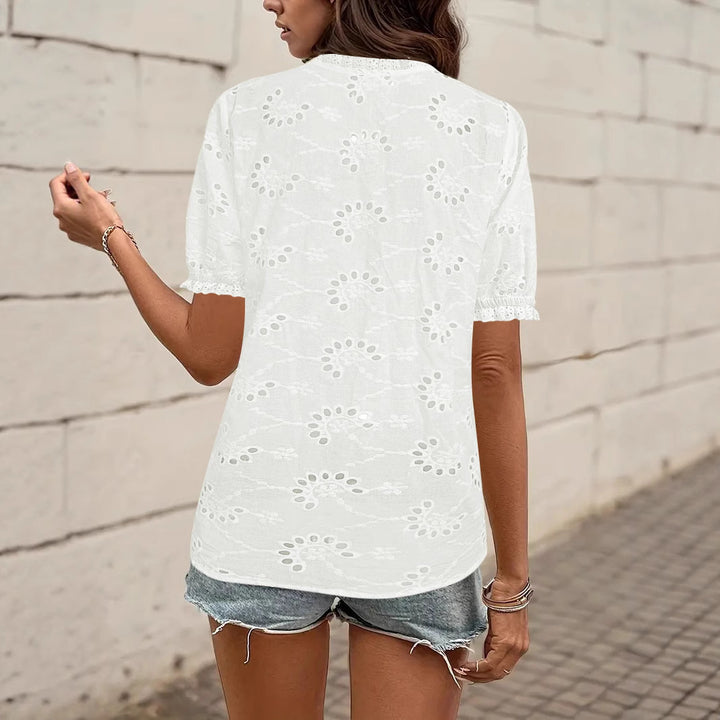 Lune London embroidered cotton blouse for women