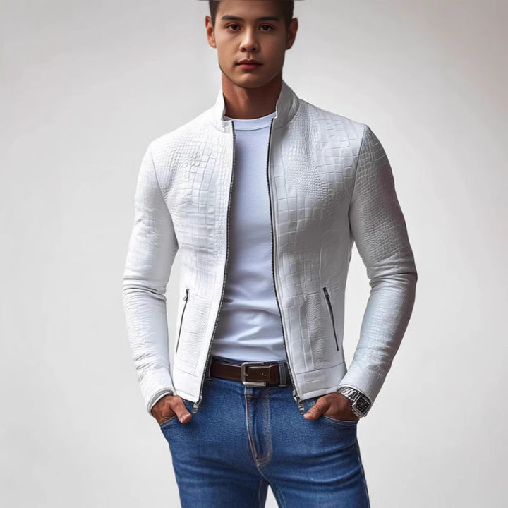 Veste en cuir synthétique stylée pour hommes avec design structuré Chic & Stil
