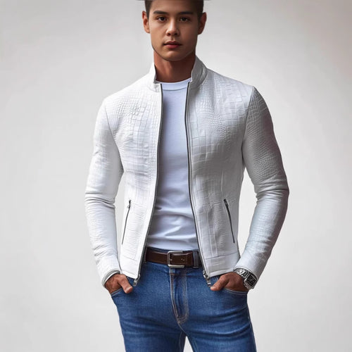 Veste en cuir synthétique stylée pour hommes avec design structuré Chic & Stil