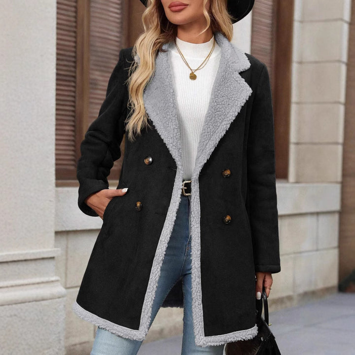 Oversized fashion jacket for women with teddy lining and double-breasted Lune London