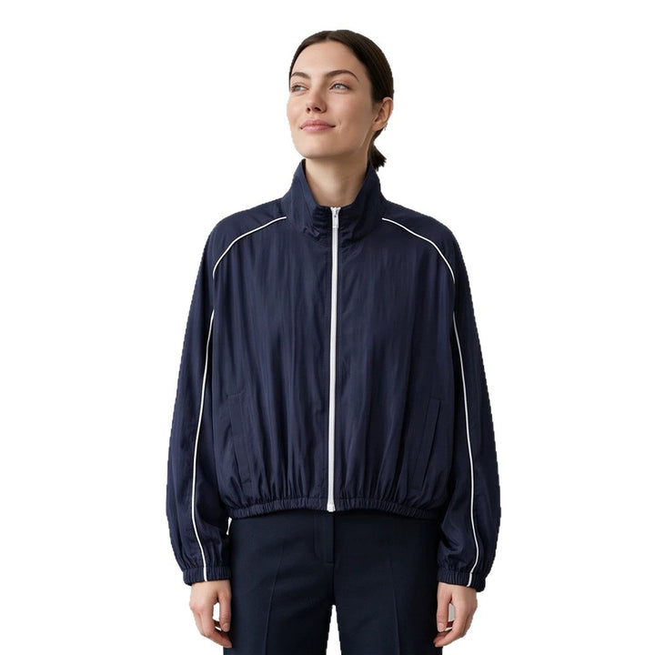 Women's Lightweight Sports Track Jacket with Stand-up Collar, Contrast Piping and Elastic Waistband Amarae