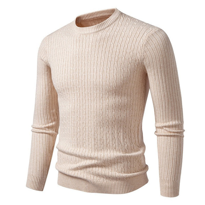 Thick knit sweater for men with elegant braid pattern Lune London