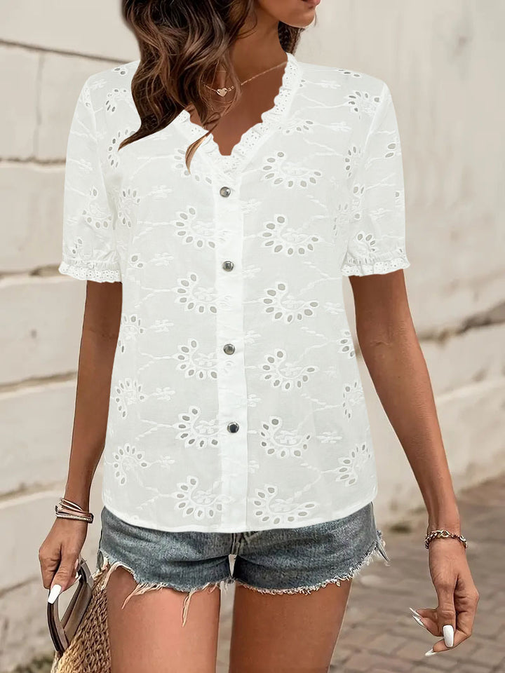 Lune London embroidered cotton blouse for women