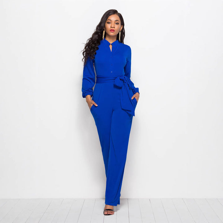 Ladies Elegant Jumpsuit with Tailored Cut and Long Sleeves Lune London