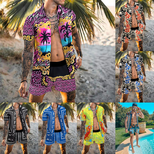Men's stylish short-sleeve patterned beach outfit Amarae
