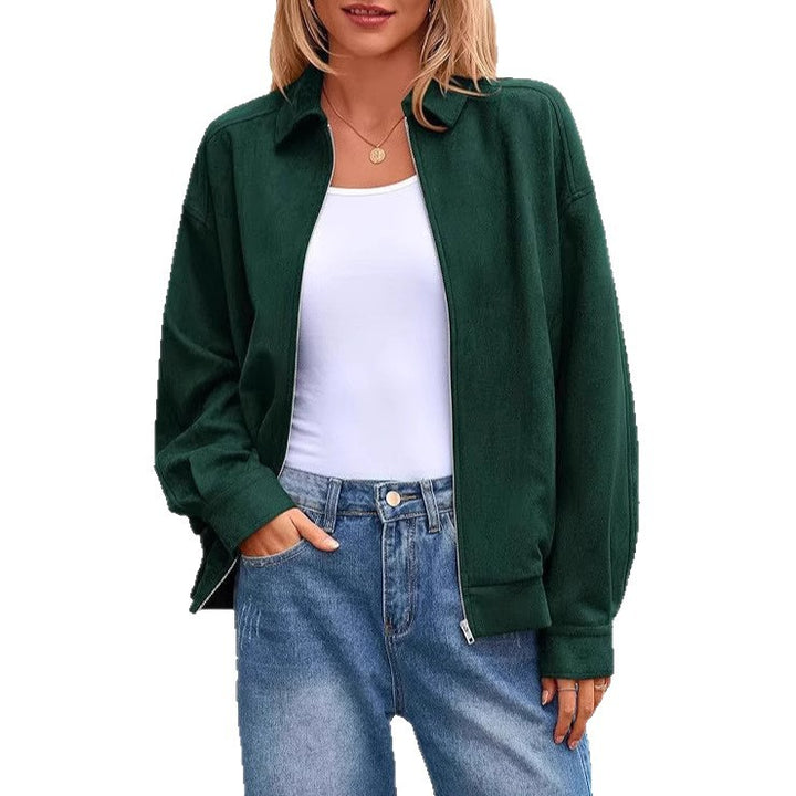Casual transition jacket for women with high collar and zipper Lune London