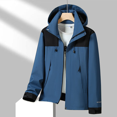 Men's Lightweight Softshell Jacket with Contrast Shoulder, Adjustable Hood and Water-Repellent Membrane Amarae
