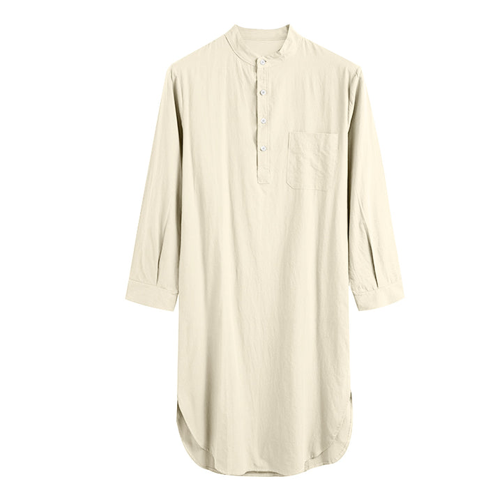 Long sleeve blouse for women with a modern Henley collar and a practical chest pocket Lune London