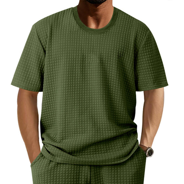 Casual men's t-shirt made of breathable cotton with textured design Lune London