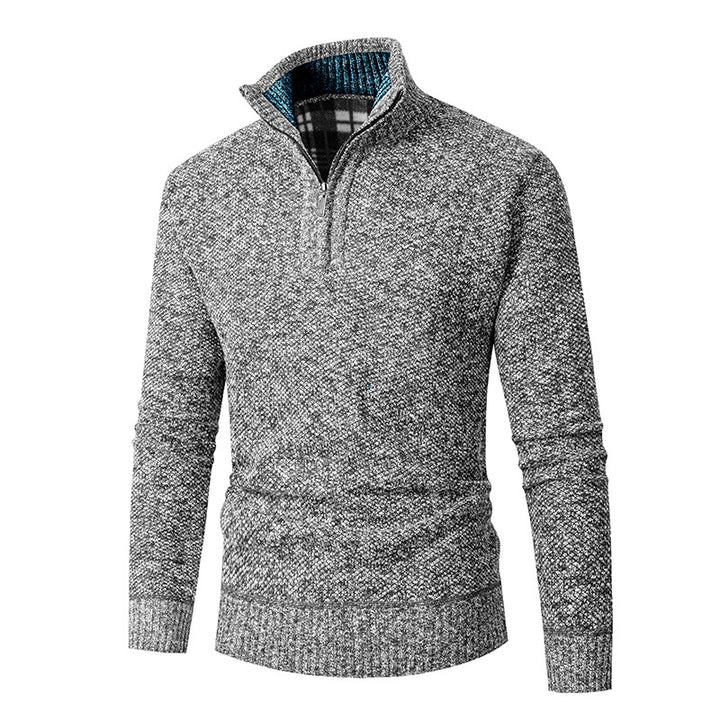 Cozy knitted sweater for men with half-zip Lune London
