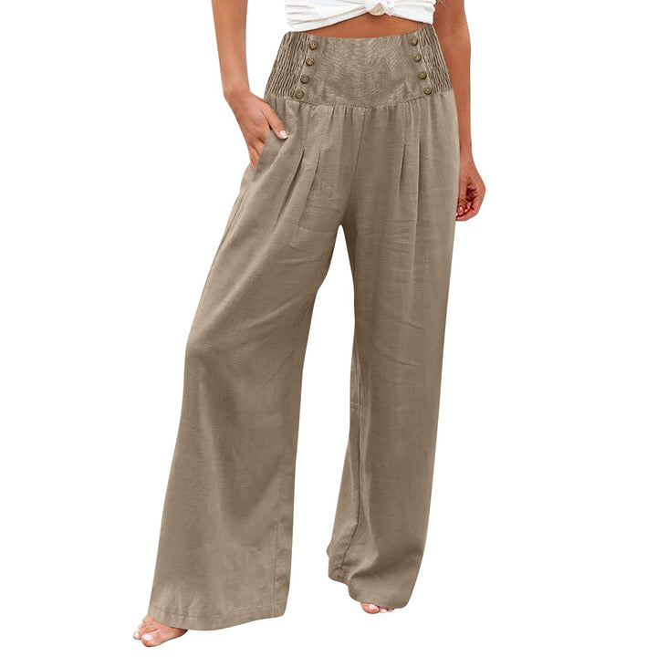 Summer wide pants for women with button details Lune London