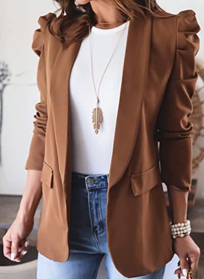 Fashion jacket for women with integrated puff sleeves and practical pockets Lune London