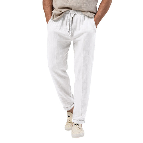 Casual linen pants for men with elastic waist and side pockets Amarae