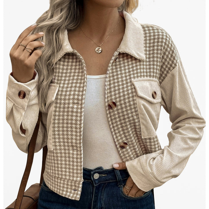 Trendy checkered jacket for women with pockets Lune London