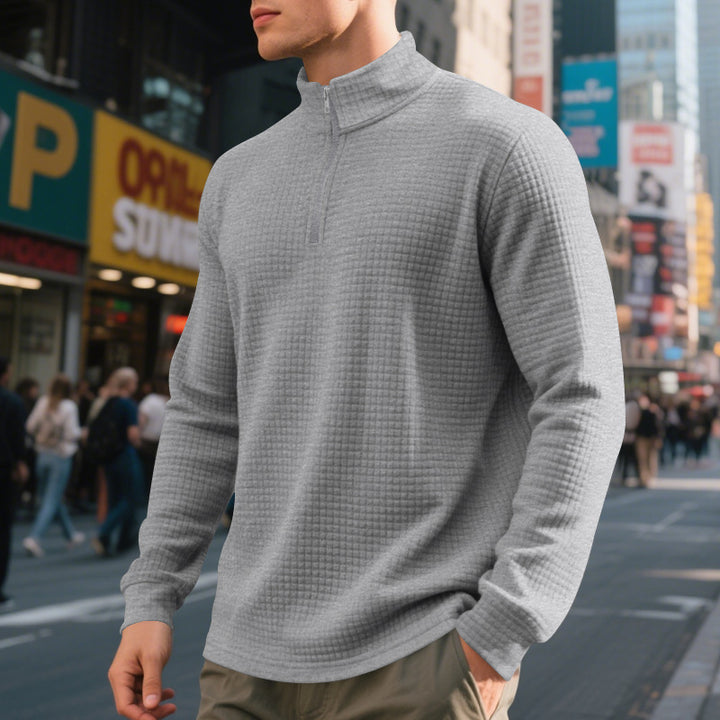Men's sweatshirt with high collar and trendy zip Lune London
