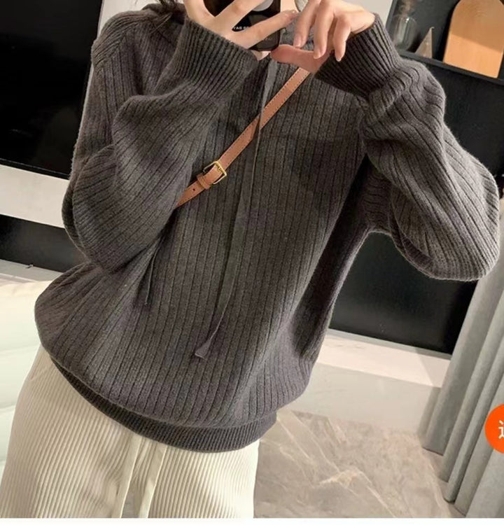 Sweat à capuche stylé pour femme avec texture côtelée et coupe décontractée Chic & Stil