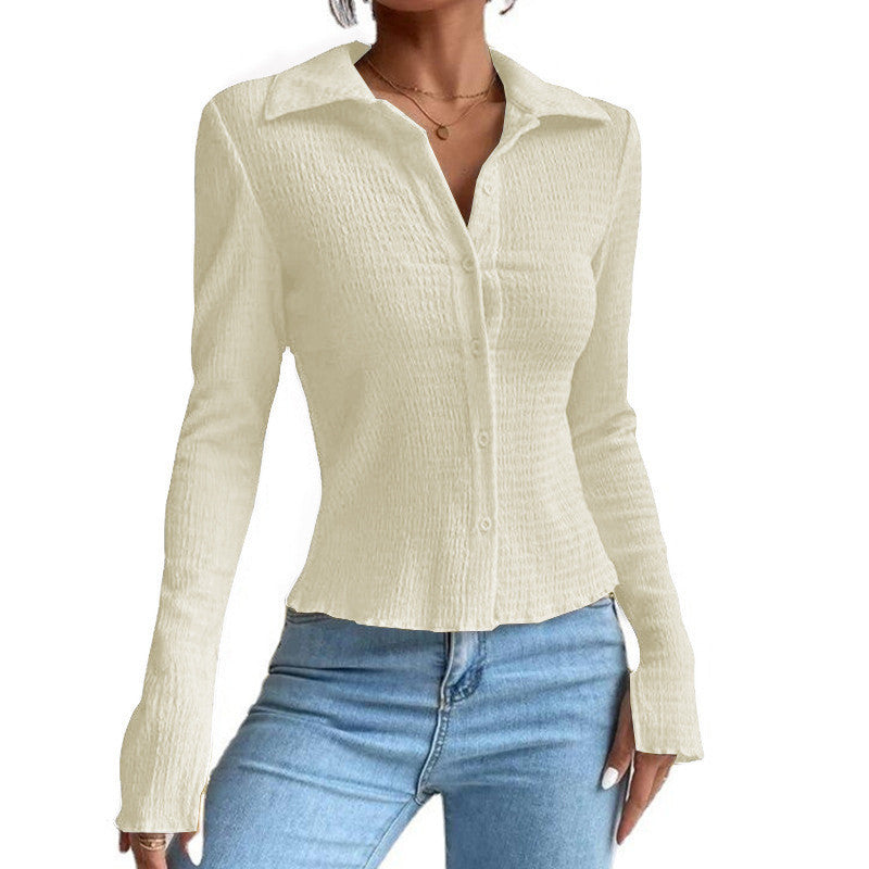 Long sleeve blouse for women with textured design Amarae