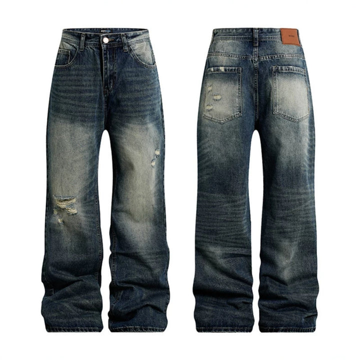 Women's Loose Highwaist Distressed Denim Jeans in Palazzo Cut Amarae