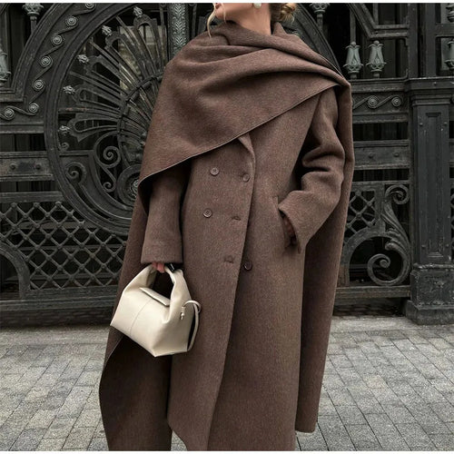 Women Elegant oversized coat with a stylish hood addition Amarae
