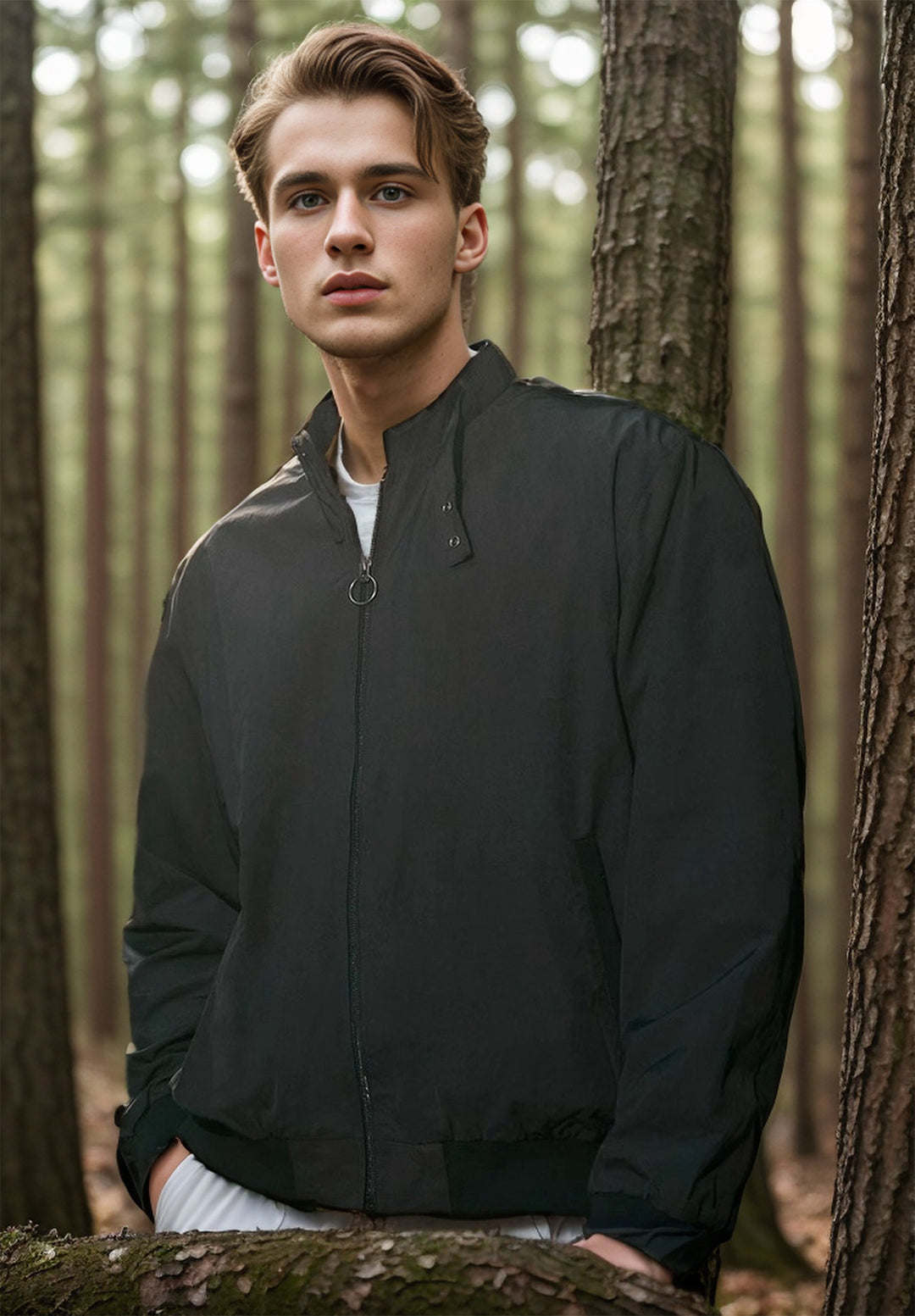 Casual windbreaker jacket for men with high collar Amarae