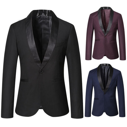 Men's Elegant Tuxedo Blazer with Satin Shawl Lapel Amarae