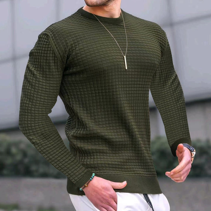 Men's structured long sleeve t-shirt with round neck Amarae