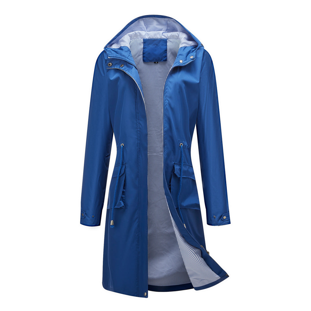 Ladies transitional water-repellent jacket with adjustable drawstring waist and high collar Lune London