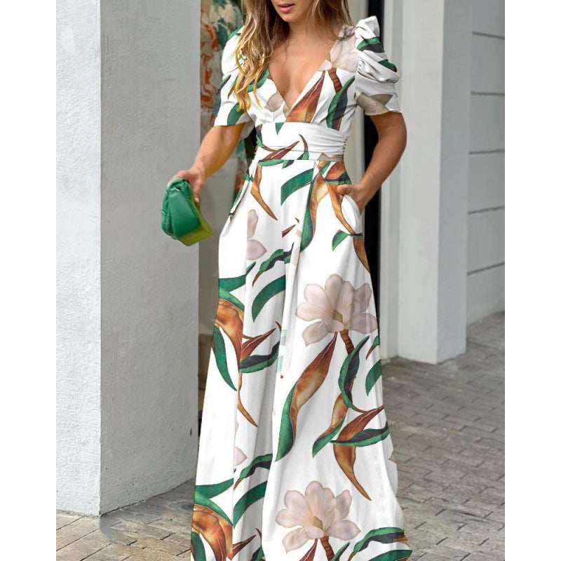 Tropical Floral Printed Maxi Dress Women Lune London