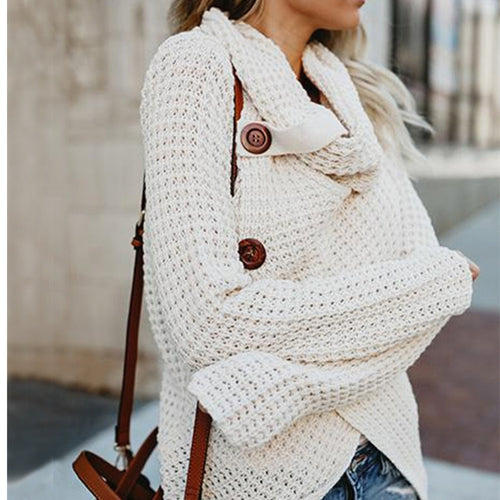 Women's knit jacket with asymmetrical closure and comfortable collar Amarae