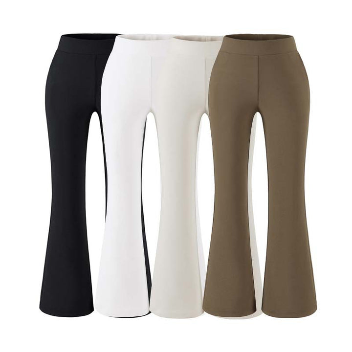 Women's High-Waisted Stretch Flared Pants with Wide Hem Amarae
