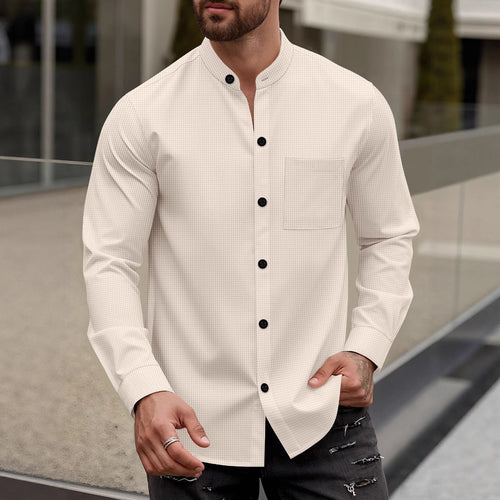 Men's Elegant Shirt with Stand Collar Amarae