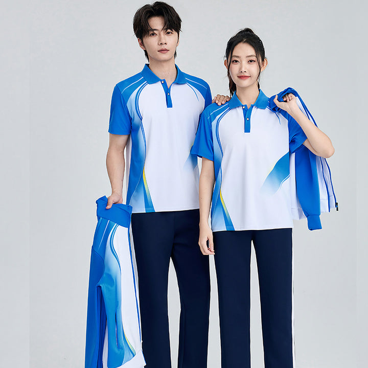 Unisex badminton training set with functional polo and sporty jogging pants Amarae