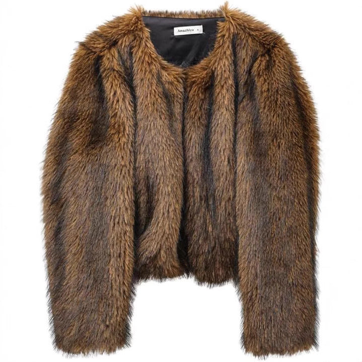 Ladies Padded Faux Fur Jacket Amarae