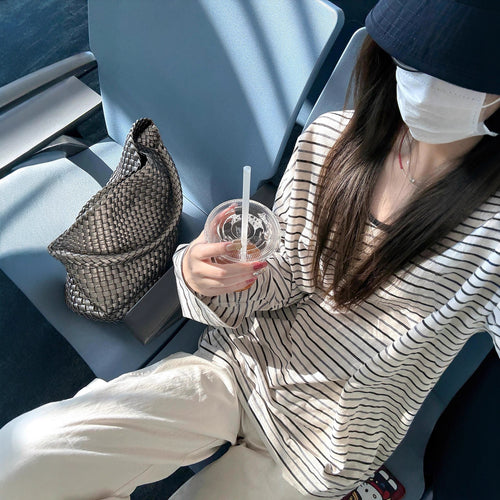 Women's casual long sleeve shirt with fine stripes Chic & Stil