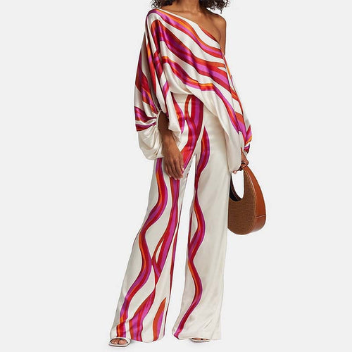 Ladies Elegant Jumpsuit with floral design and wide leg Amarae